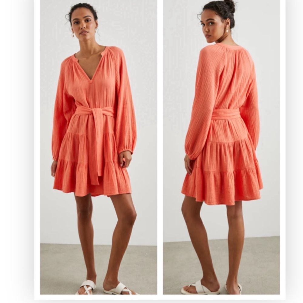 RAILS Aureta Dress Papaya XS $228